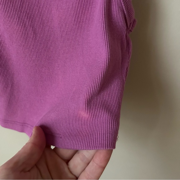 Zara Women's Pink Purple Magenta Ribbed Cropped Tank Top Size Small - Picture 5 of 5